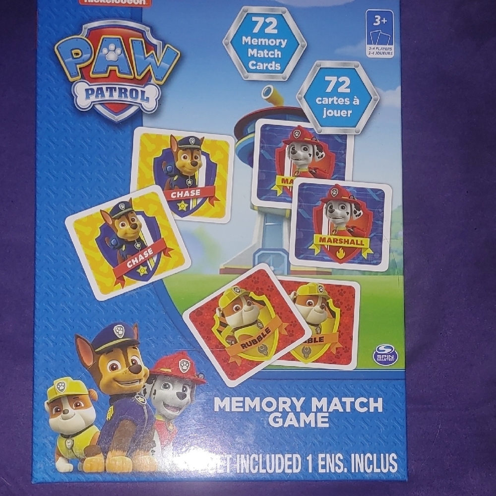 Nickelodeon Paw Patrol Memory Match Game - Blue and Red